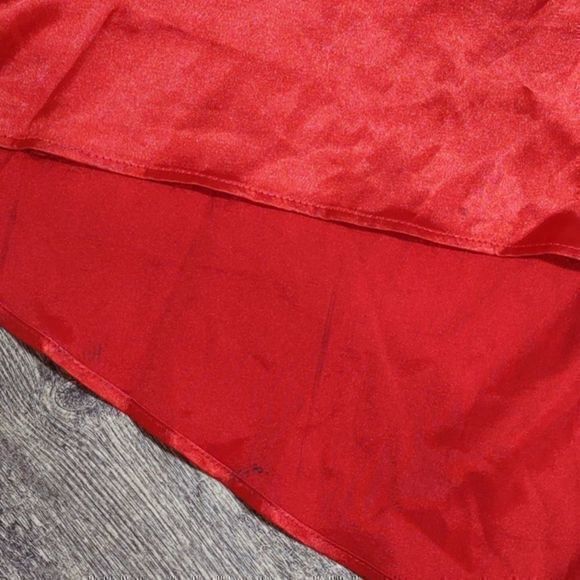 Red Strapless Mermaid Gown with Rhinestone Embellished Front Band - Picture 15 of 16